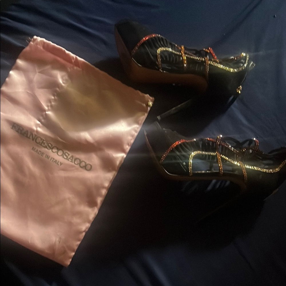 Black and Gold Women's Heels